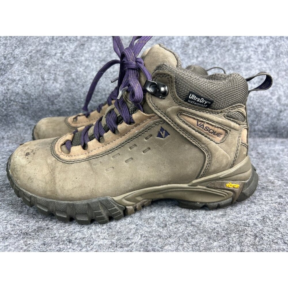 Vasque Talus Mid UltraDry Hiking Boots Women 5.5M Brown Vibram‎ Soles 7419M